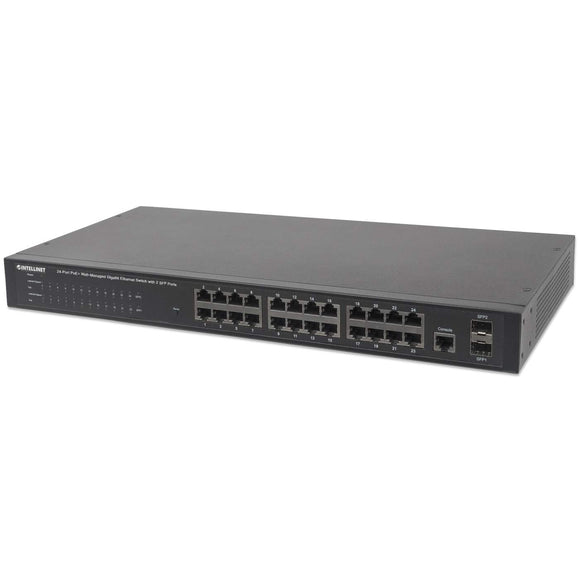 24-portowy Przełącznik Gigabit Ethernet PoE+ zarządzalny z 2 slotami SFP Image 1