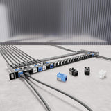 Patch panel otwarty, 24 sloty na moduły Keystone, ekranowany, 0,5U, z tacką na przewody Image 6