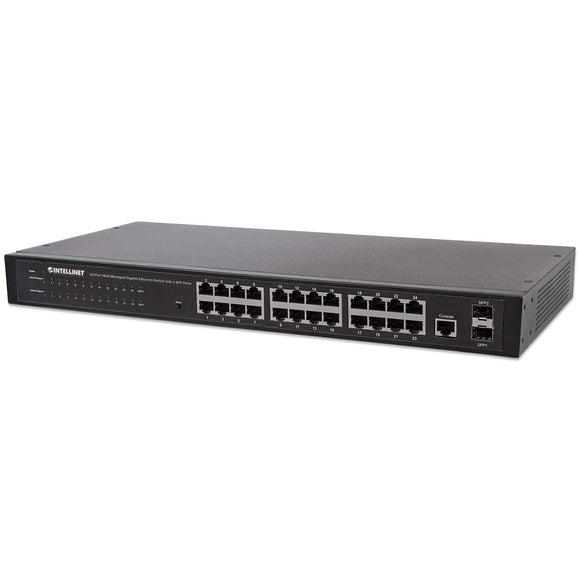24-portowy Przełącznik Gigabit Ethernet zarządzalny z 2 slotami SFP Image 1