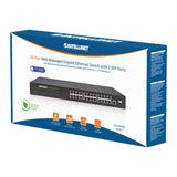 24-portowy Przełącznik Gigabit Ethernet zarządzalny z 2 slotami SFP Packaging Image 2