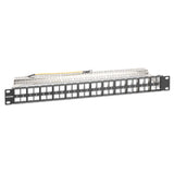 Patch panel otwarty, 48 slotów na moduły Keystone, ekranowany, 1U, z tacką na przewody Image 2