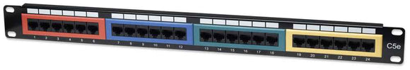 Patch Panel Cat5e, z kolorowymi modułami Image 1