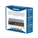 Inteligentny zarządzalny przełącznik PoE+ z 6 portami, zasilany przez PoE, z 4 portami 1GbE / 2 portami SFP 2 GbE łącznie i z PoE Passthrough Packaging Image 2